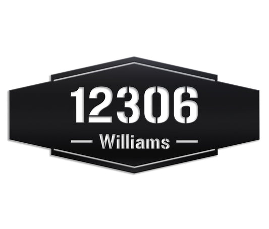 House Number & Family Metal Sign