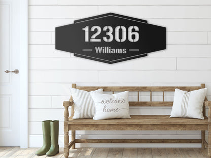 House Number & Family Metal Sign
