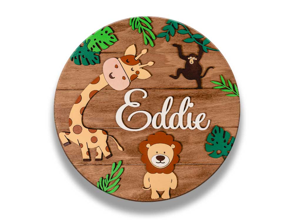 Jungle Nursery Name Sign