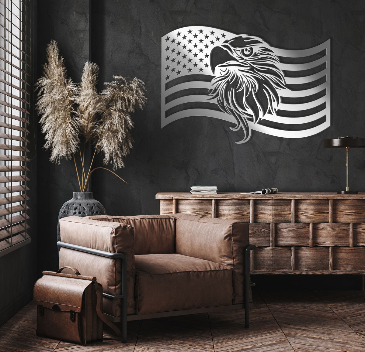 American Eagle Flag Metal Sign
